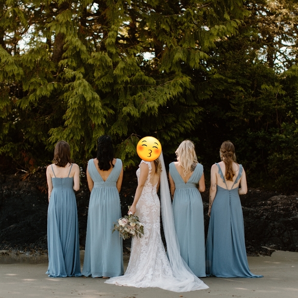 2 slate blue Lulus bridesmaid dresses - Picture 2 of 4